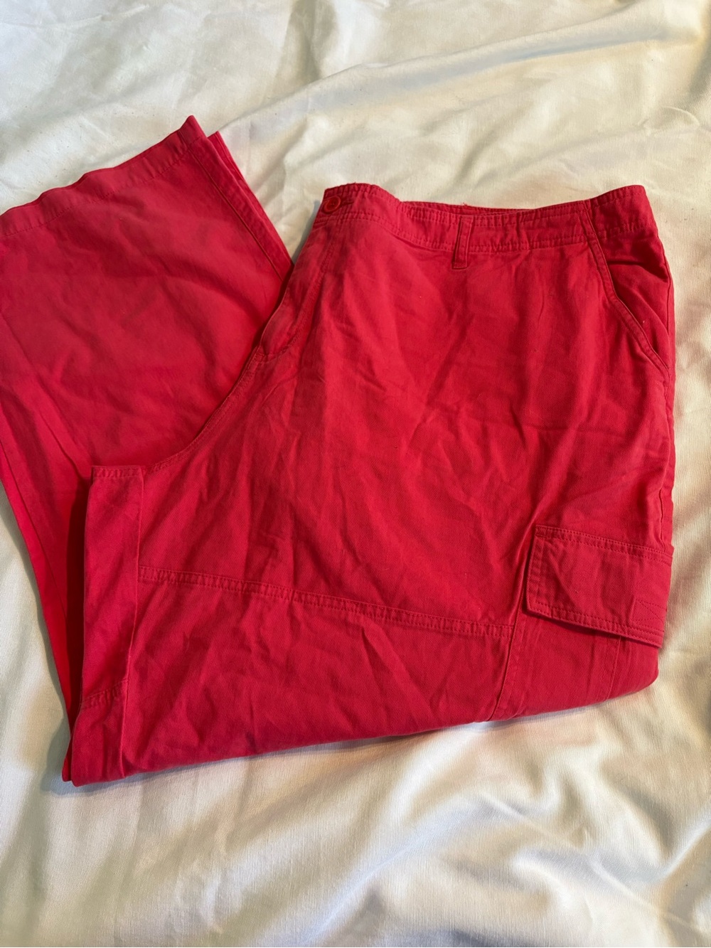 Woman Within Bold pink Cargo Pants with Side Flap Pocket